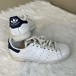Adidas Stan Smith White Sneakers Blue Heel Tab 7